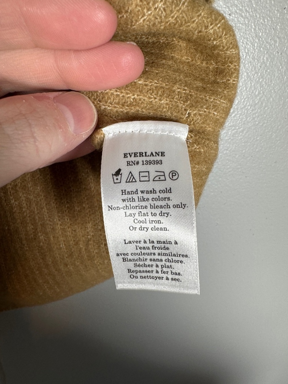 Everlane The Cozy Stretch Cropped Tank Wool Blend Camel Small NWT - Picture 9 of 9